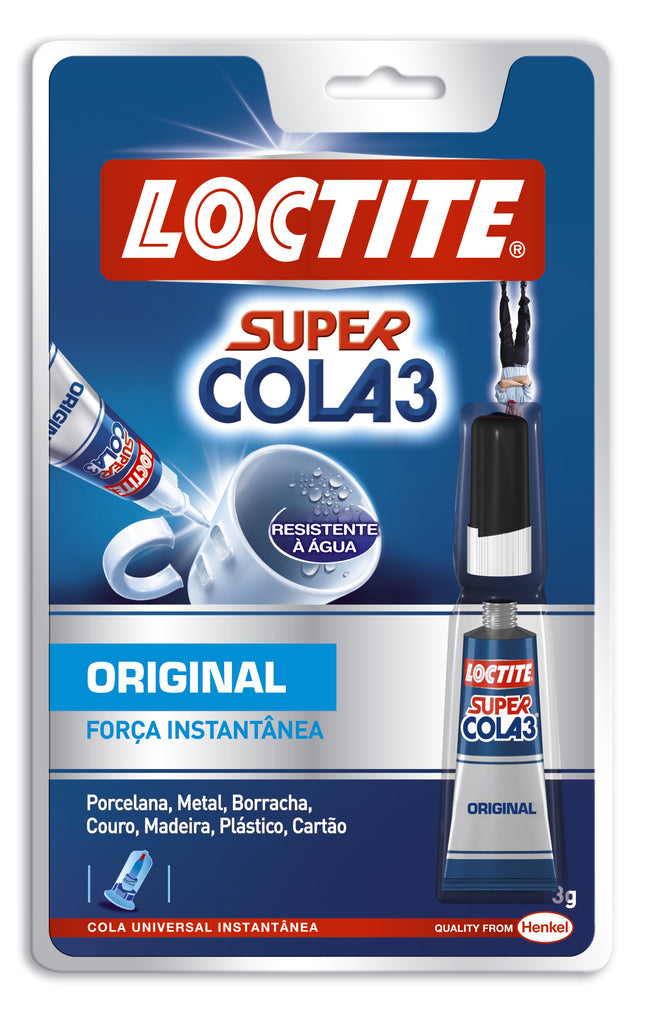 Cola Instantânea Loctite Super Cola 3 Original 3g - Fixação Rápida e Resistente