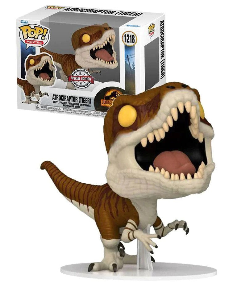 POP! Jurassic World - Atrociraptor Tiger 9cm (Edição Exclusiva)