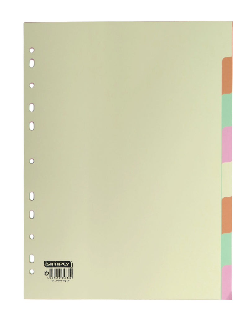 Separador de Cartolina A4 com 8 Posições Simply