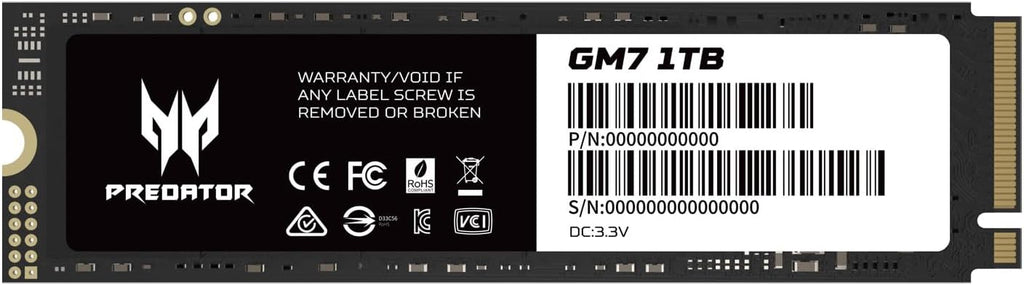 Acer Predator SSD GM7 1TB M.2 NVMe PCIe Gen 4x4