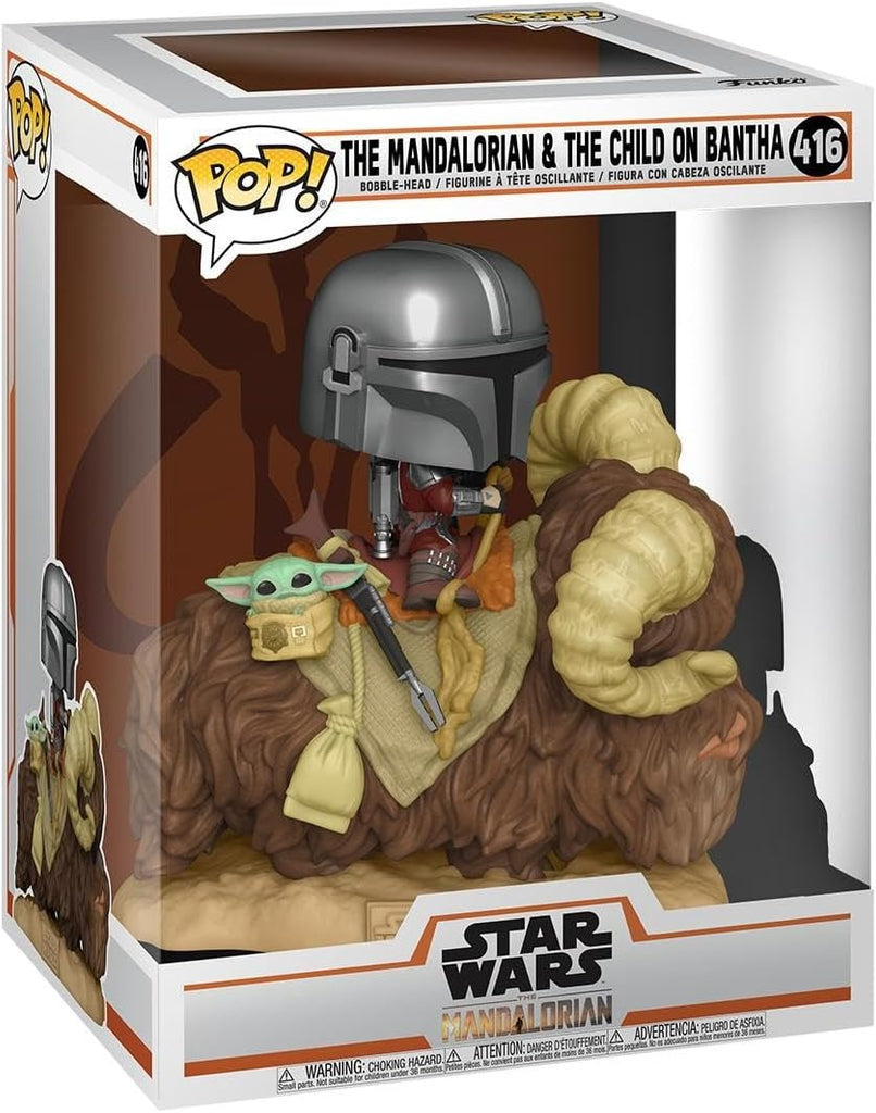 POP! Star Wars: The Mandalorian - Mando On Bantha with Grogu 18 cm