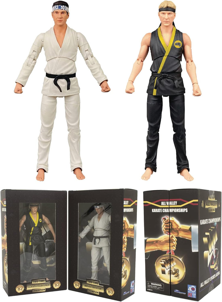 Conjunto de Figuras Cobra Kai All Valley Johnny & Daniel 18cm