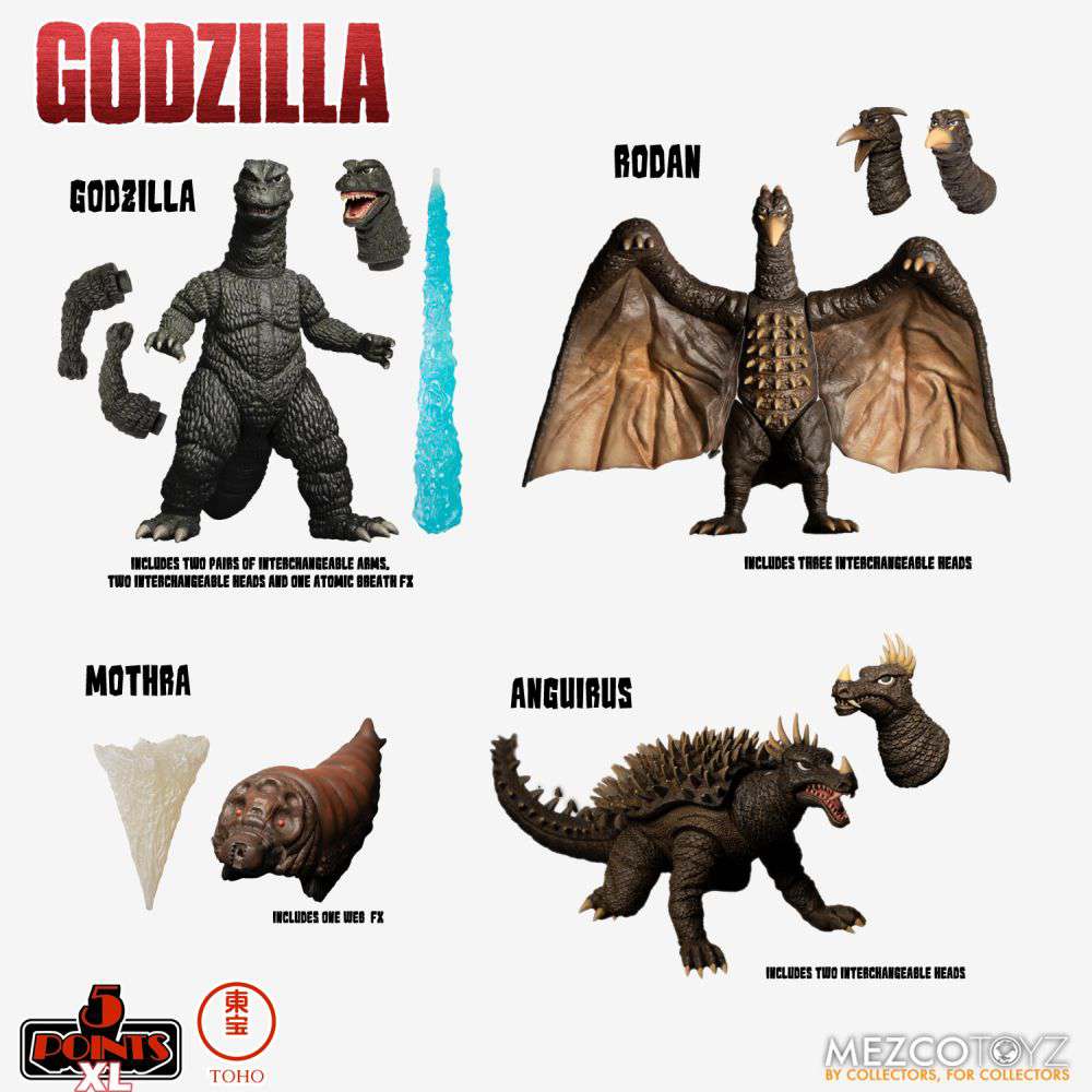 5 Points XL Godzilla Destroy All Monsters (1968) - Conjunto de Figuras Colecionáveis