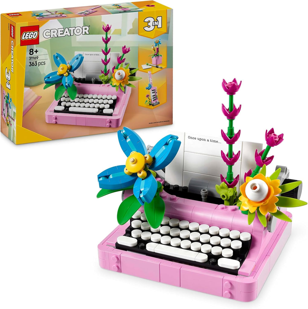 LEGO Creator 3 em 1 Máquina de Escrever com Flores: Transformável em Keytar ou Vaso