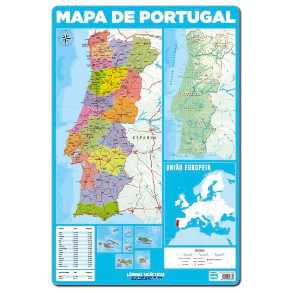 Base Didática Mapa de Portugal 60x40cm ANIMATEK