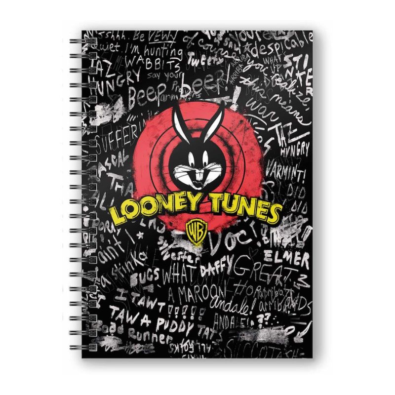 Caderno A5 3D Bugs Bunny Looney Tunes - 80 Folhas Pautadas ANIMATEK