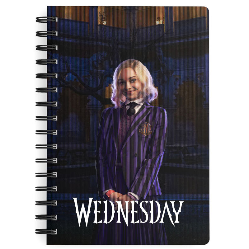 Caderno A5 Enid Wednesday com Efeito 3D - 160 Páginas Pautadas ANIMATEK