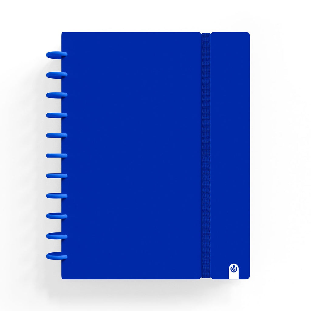 Caderno Ingeniox A4 Pautado 80 Folhas 100g Azul Escuro com Elástico ANIMATEK