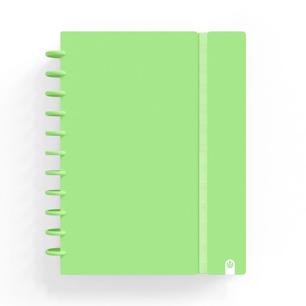 Caderno Ingeniox A4 Pautado 80 Folhas 100g Verde Pastel com Elástico ANIMATEK