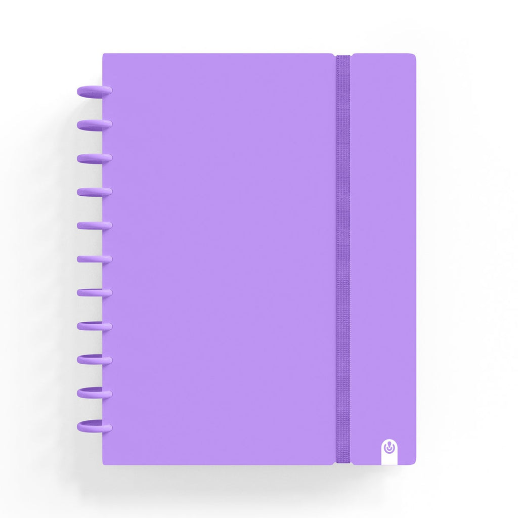 Caderno Ingeniox A4 Pautado 80 Folhas 100g Violeta com Elástico ANIMATEK