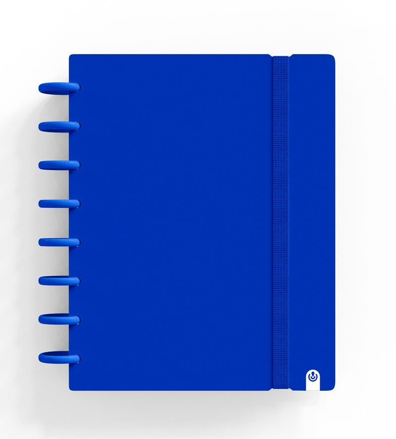 Caderno Ingeniox A5 Pautado 80 Folhas 100g Azul Escuro com Elástico ANIMATEK