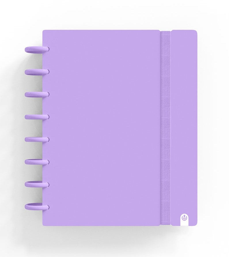 Caderno Ingeniox A5 Pautado 80 Folhas 100g Malva Pastel com Elástico ANIMATEK