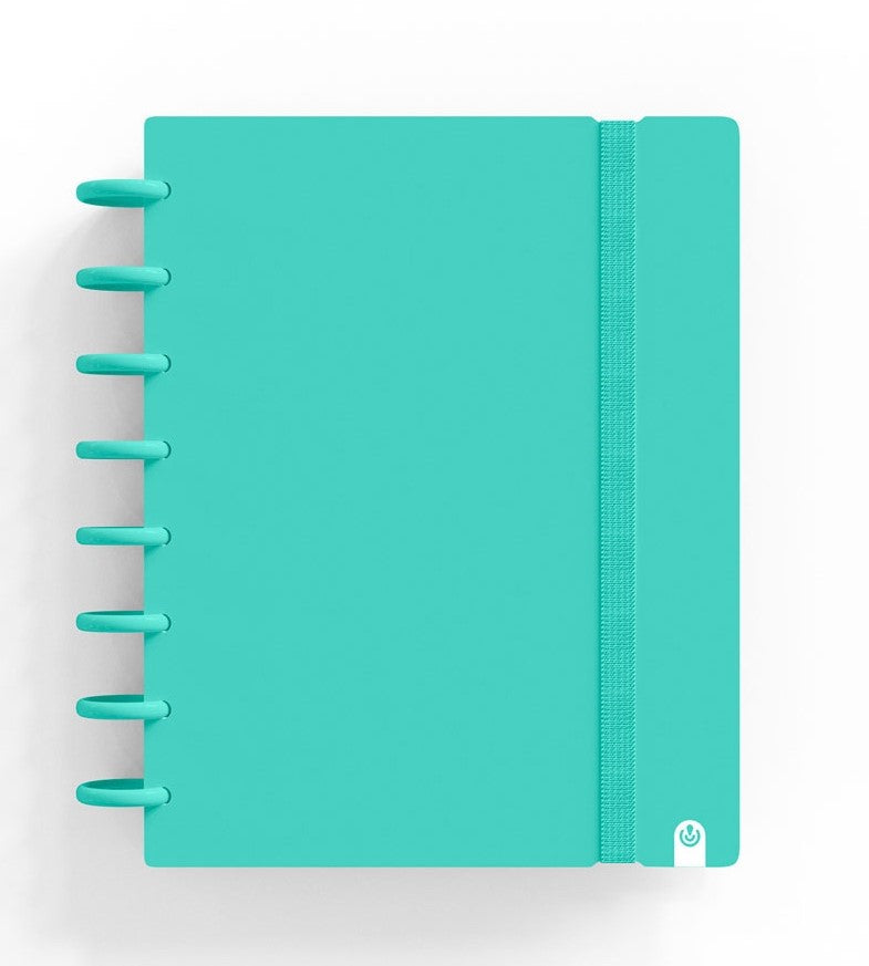 Caderno Ingeniox A5 Pautado 80 Folhas 100g Menta Pastel com Elástico ANIMATEK