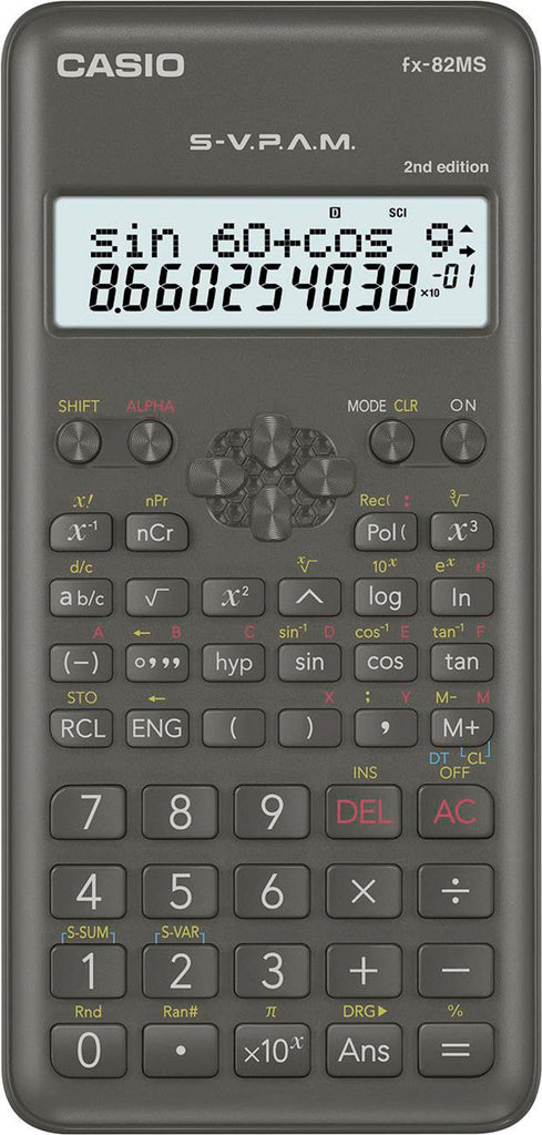 Calculadora Científica Casio FX-82MS Preta - 10 Dígitos, 240 Funções ANIMATEK