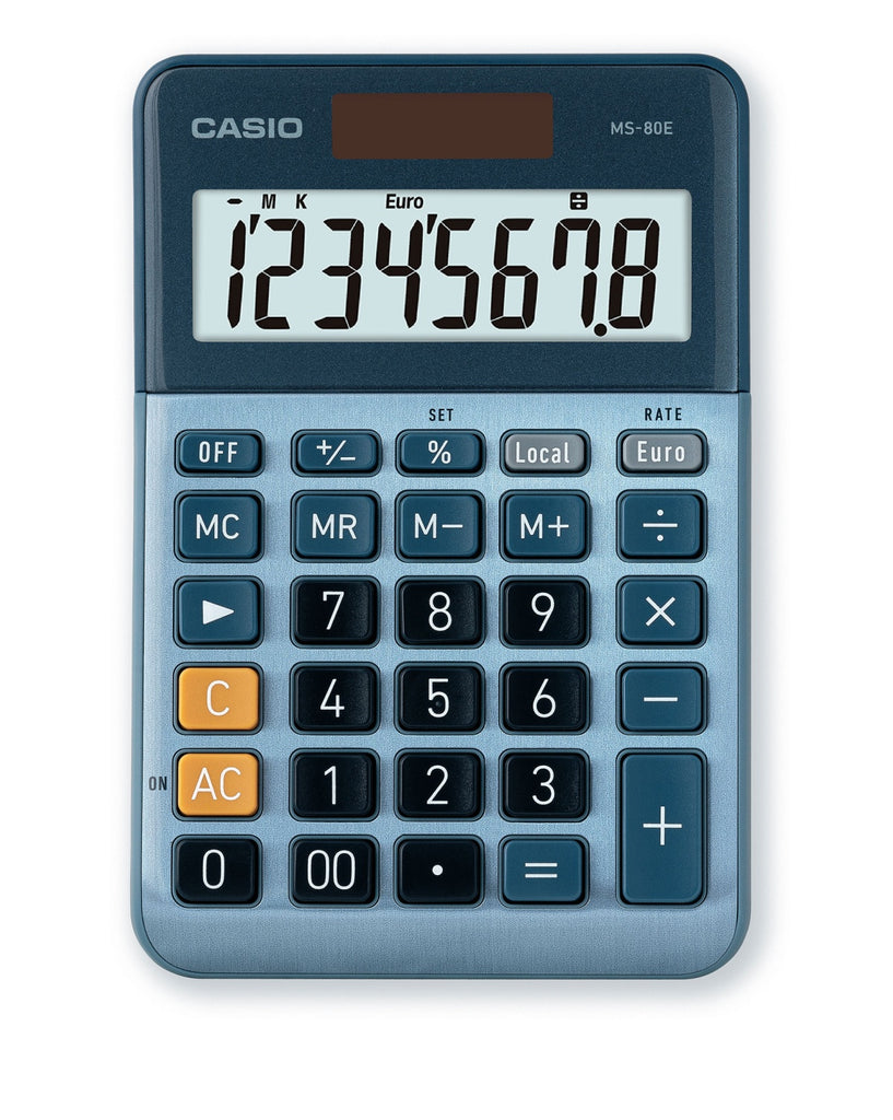 Calculadora de Secretária Casio MS-80E Azul com 8 Dígitos ANIMATEK