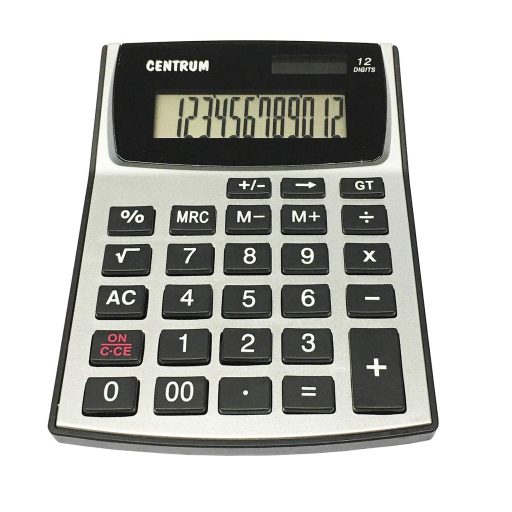 Calculadora de Secretária Centrum Compact Preta com 12 Dígitos ANIMATEK