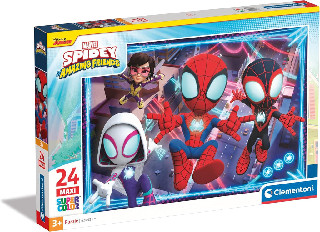 Clementoni Marvel Spidey e os Seus Fantásticos Amigos - Puzzle Maxi 24 Peças ANIMATEK