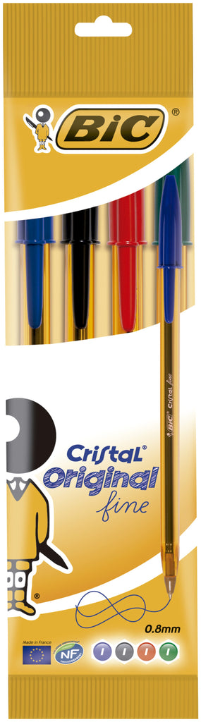 Esferográfica BIC Cristal Fine Blister c/4 ANIMATEK