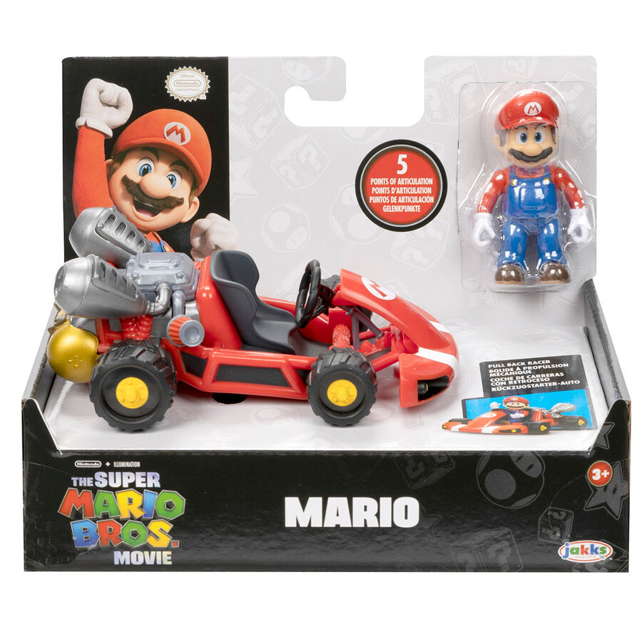 Figura Mario Kart The Movie - Super Mario com Kart 7cm ANIMATEK