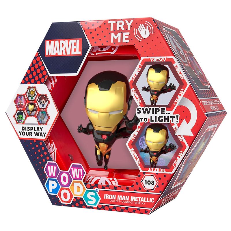 Figura Marvel LED WOW! POD Iron Man Gold Metallic ANIMATEK