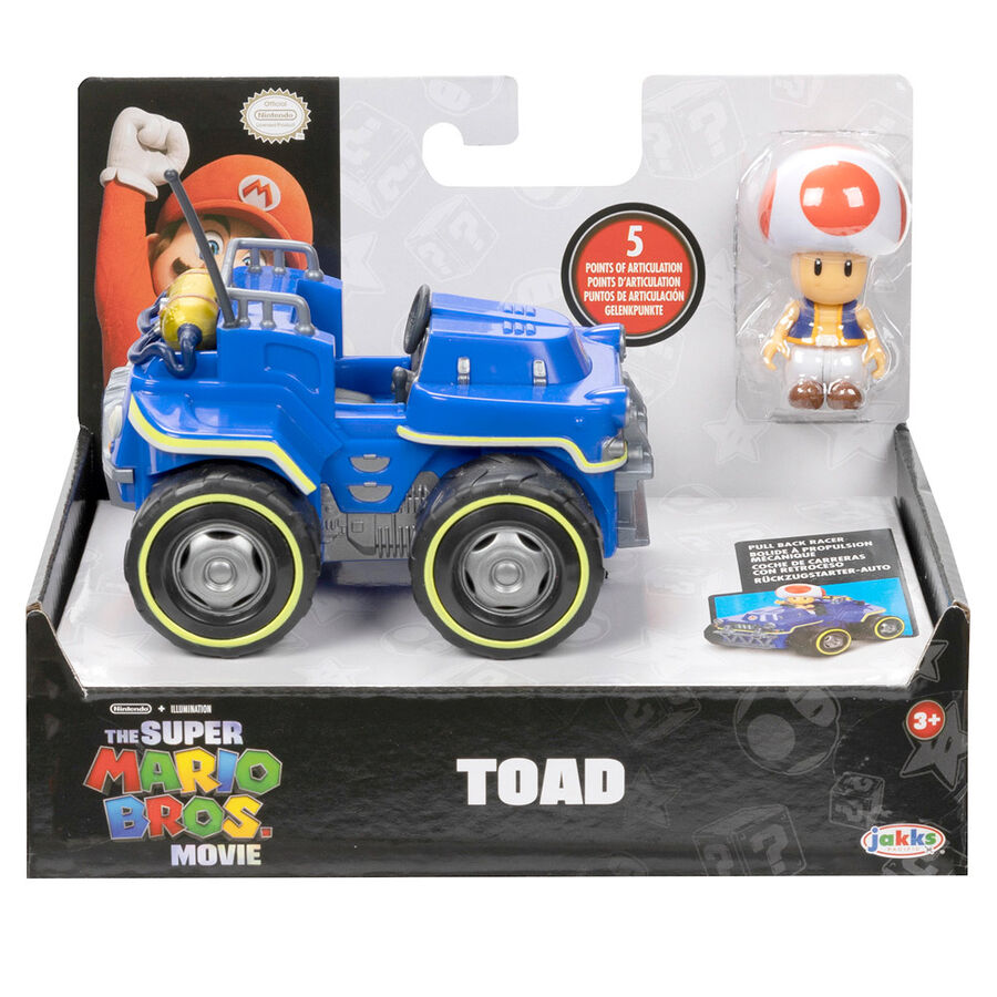 Figura Toad com Kart - Mario Kart The Movie - 7cm ANIMATEK