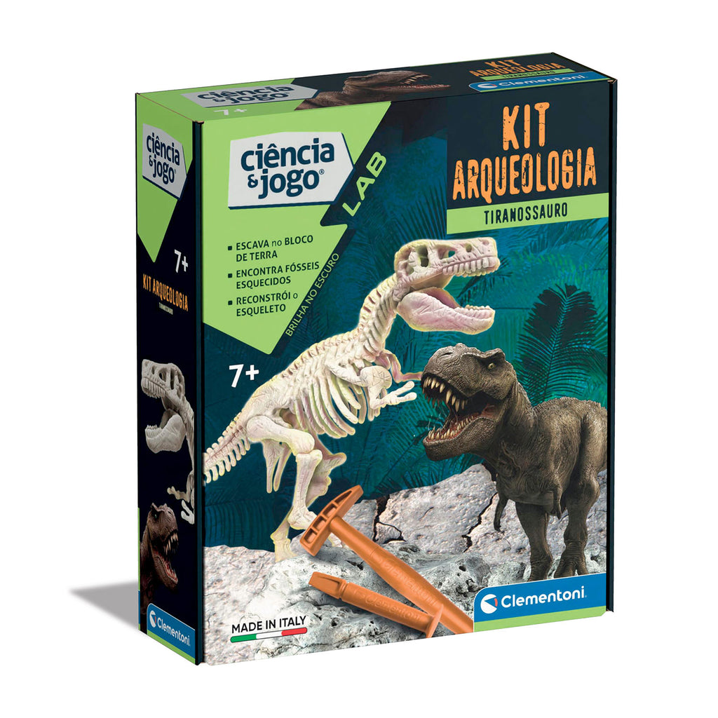 Kit Arqueologia Tiranossauro Clementoni Ciência & Jogo 67738 ANIMATEK