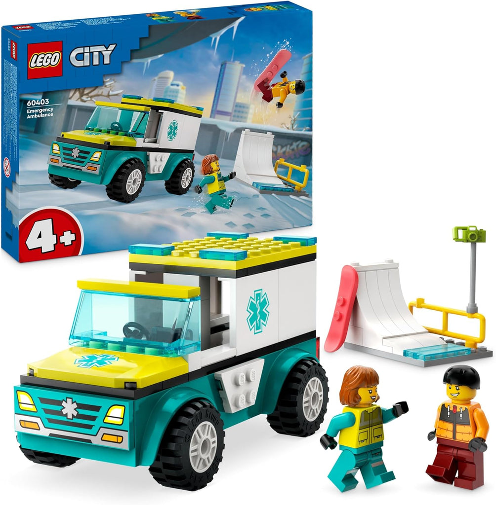 LEGO City Ambulância de Emergência e Snowboarder 60403 ANIMATEK