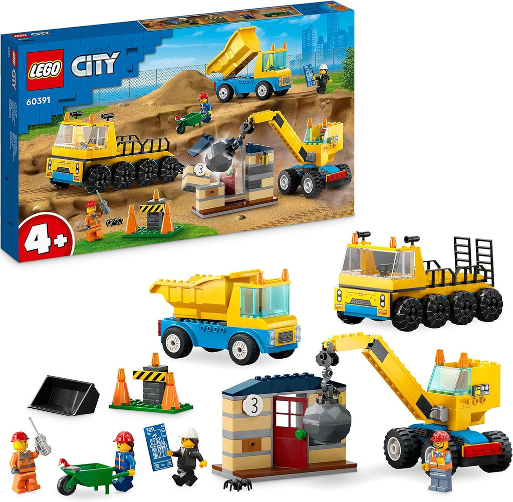 LEGO City Camiões de Construção e Grua com Bola Demolidora 60391 ANIMATEK