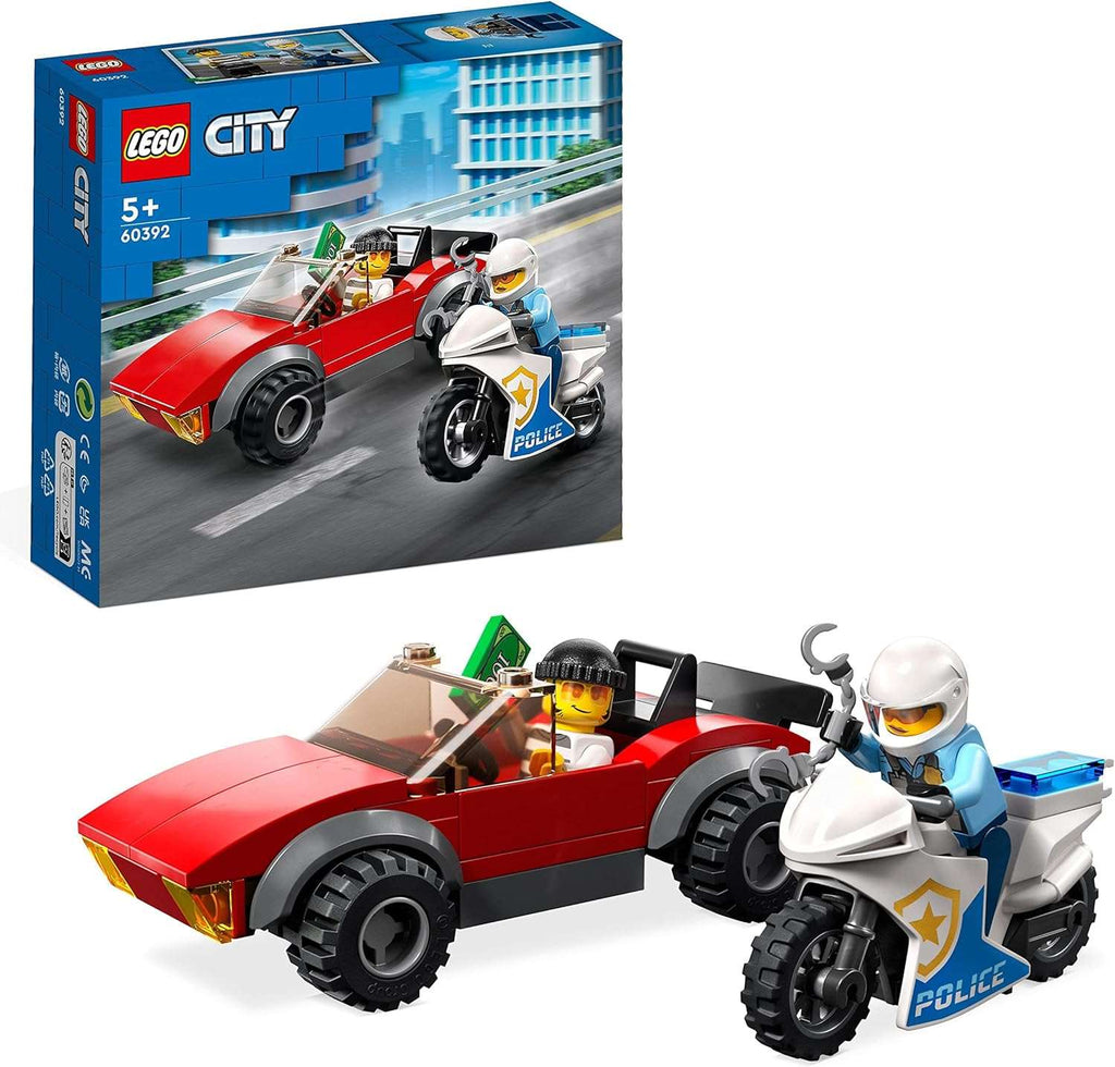 LEGO City Perseguição de Moto de Polícia e Carro em Fuga 60392 ANIMATEK