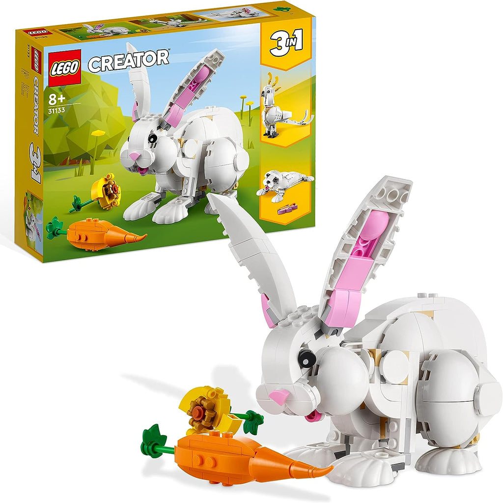 LEGO Creator 3-em-1 Coelho Branco 31133 - Conjunto de Brinquedo de Construção ANIMATEK