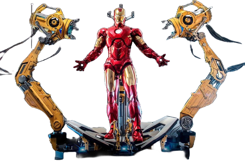 Marvel Iron Man 2 Mark IV com Suit-Up Gantry 49 cm Deluxe ANIMATEK