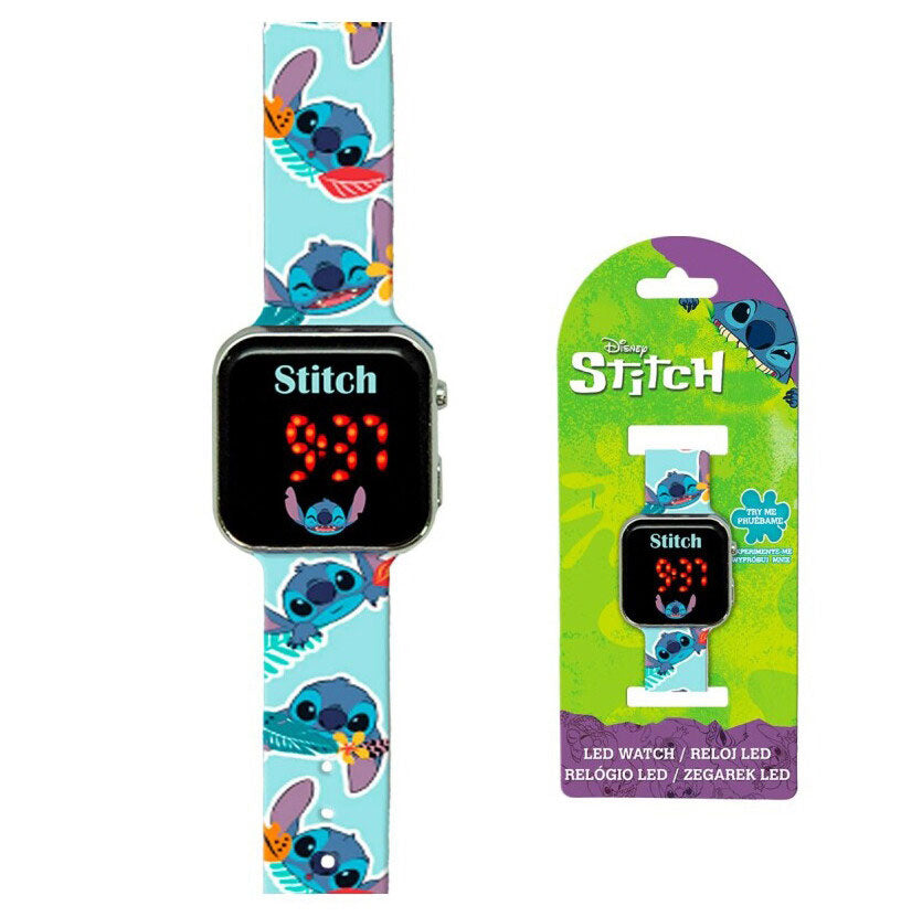 Relógio De Pulso Digital LED Disney Stitch Las4039