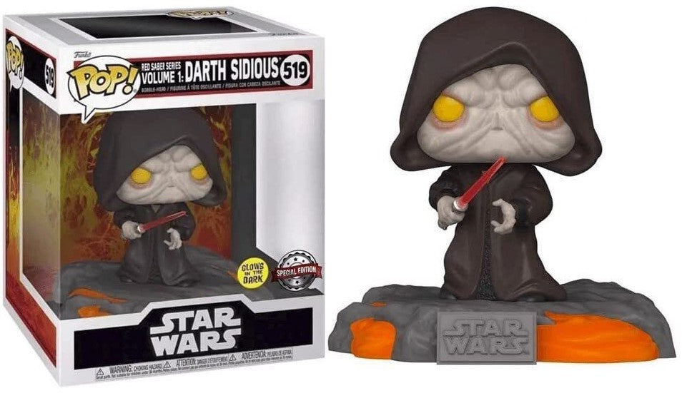 POP! Star Wars Deluxe Vinyl Figure Red Saber Series Volume 1: Darth Sidious 9 cm (GLOW) ANIMATEK