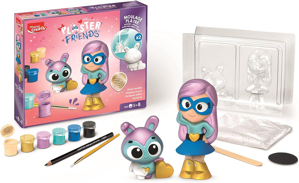 Plaster Friends Maped Creativ 907219 - Conjunto de Gesso para Modelar e Pintar ANIMATEK