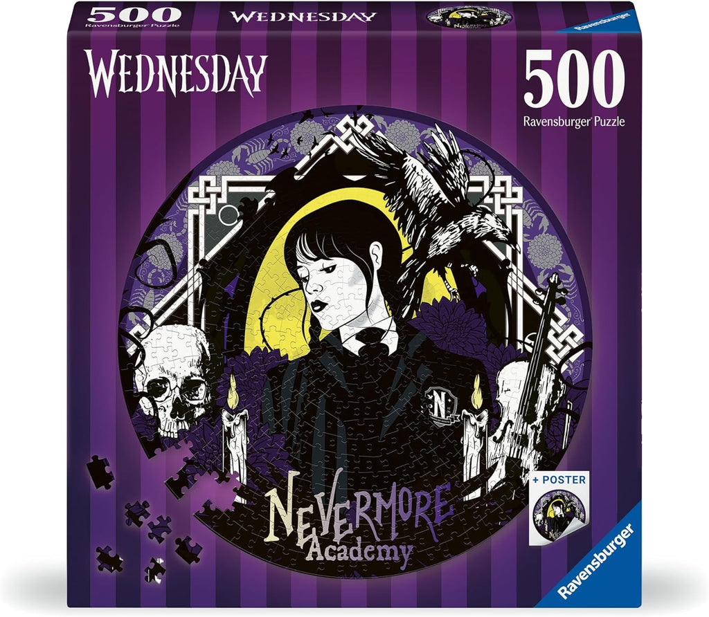 Puzzle Circular Wednesday Nevermore Academy (500 Peças) ANIMATEK