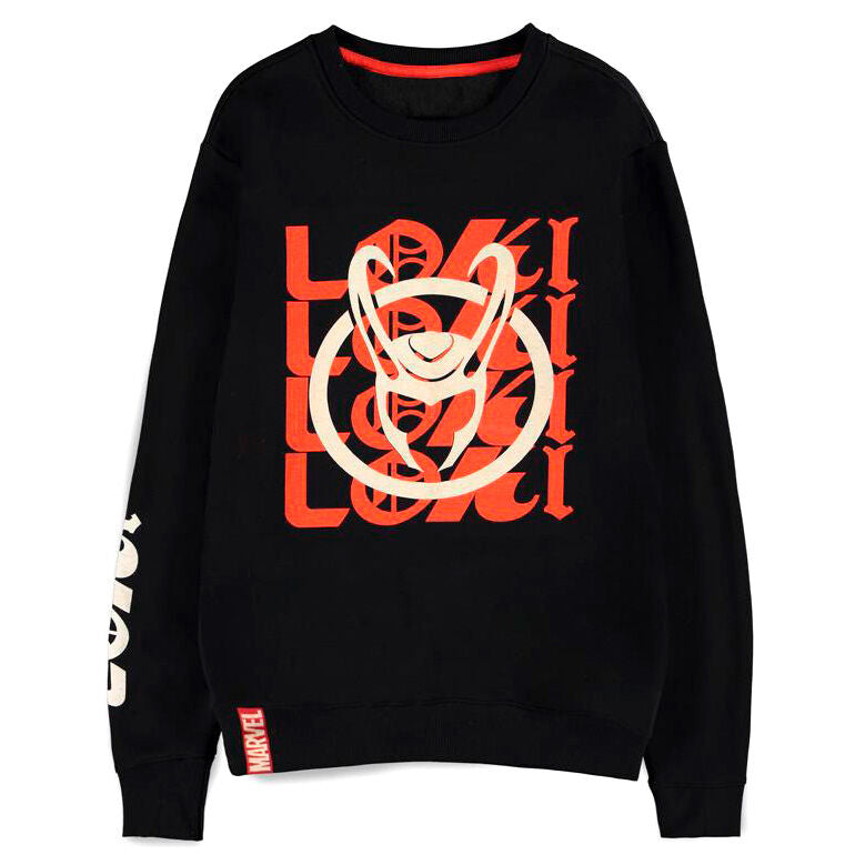 Sweater Marvel Loki Logo Text Crewneck ANIMATEK