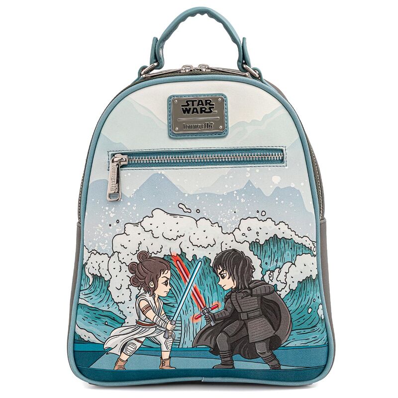 Mochila Loungefly Star Wars Rey & Kylo 27cm - Design Exclusivo