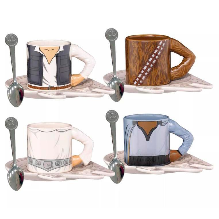 Conjunto de Café Espresso Star Wars Rebel | 4 Chávenas, Pires e Colheres