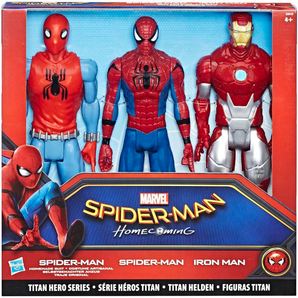 Blister 3 Figuras Titan Hero Series Spiderman Marvel 30cm