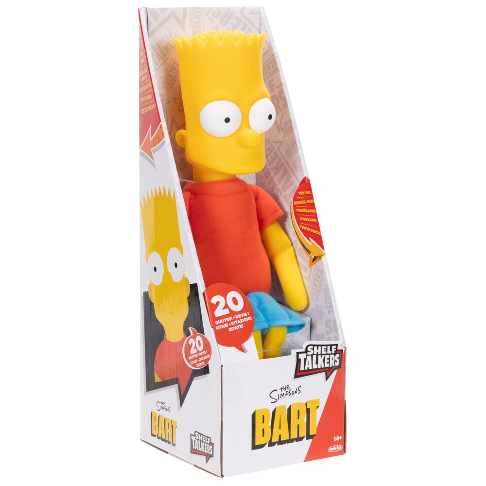 Peluche Falante Bart Simpson 33cm - The Simpsons Shelf Talkers - Inglês