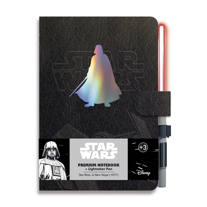 Caderno Star Wars Darth Vader A5 Premium + Caneta Sabre de Luz