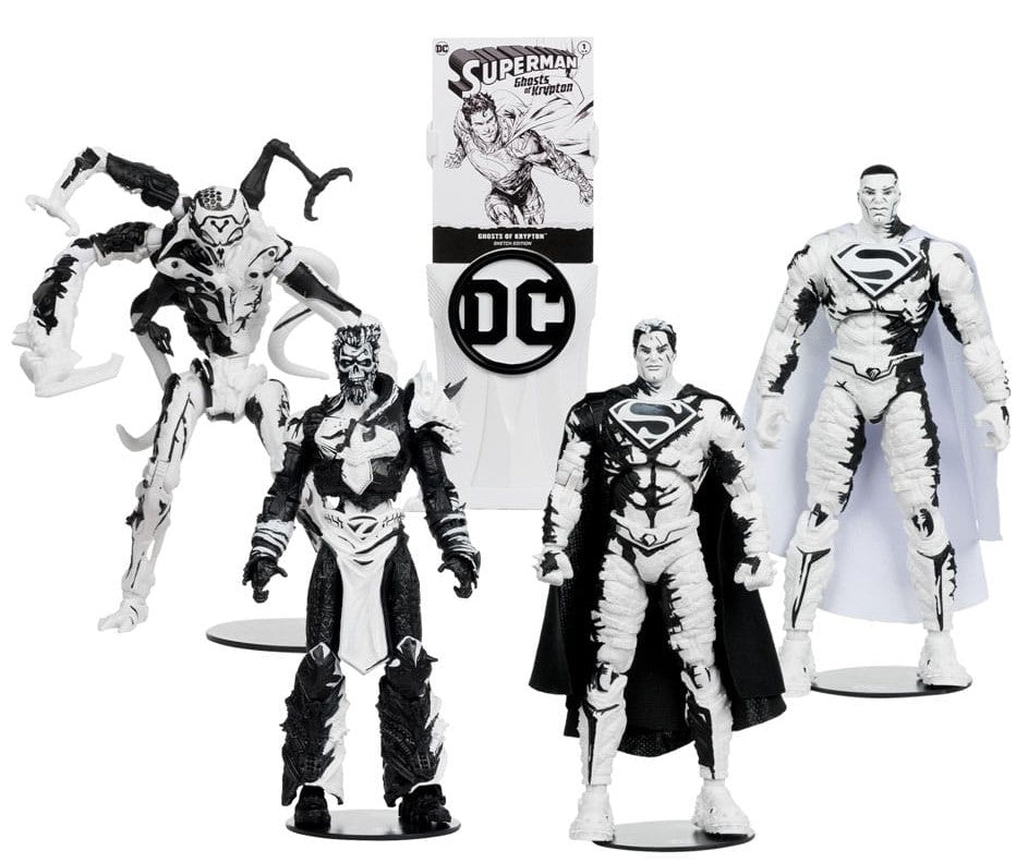 Pack DC Direct Page Punchers 4 Figuras de Ação - Superman Series (Sketch Edition) (Gold Label) 18 cm